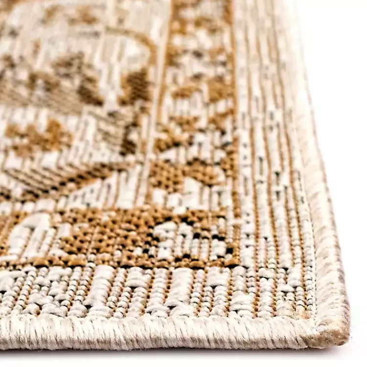 Outdoor Rugs-Kirklands Home Irene Yellow Daffodil Outdoor Area Rug, 4x7