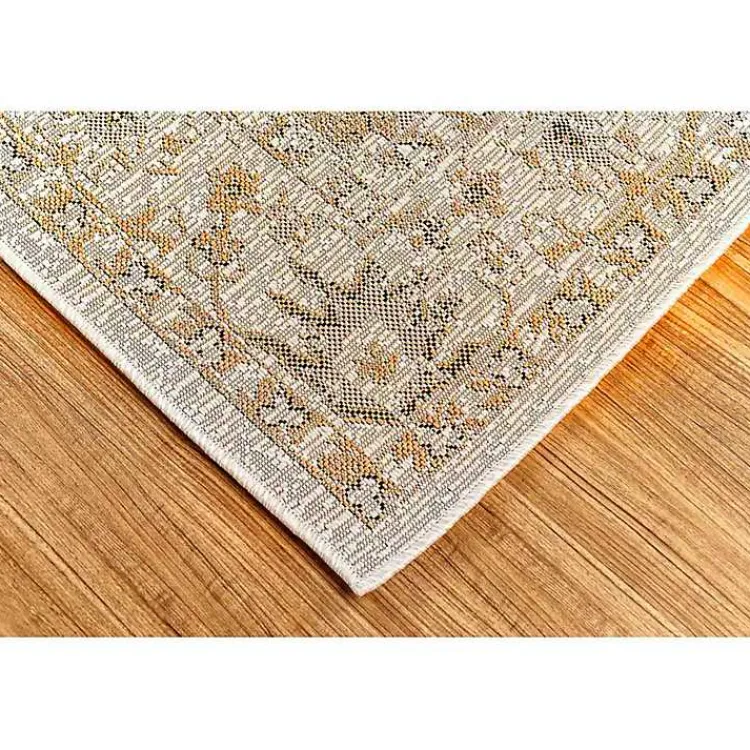 Outdoor Rugs-Kirklands Home Irene Yellow Daffodil Outdoor Area Rug, 6x9