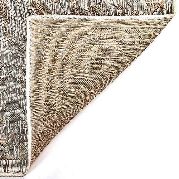 Outdoor Rugs-Kirklands Home Irene Yellow Daffodil Outdoor Area Rug, 6x9