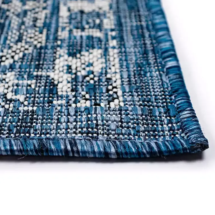 Outdoor Rugs-Kirklands Home Navy Botanical Hannah Indoor/Outdoor Rug, 6x9 Blue