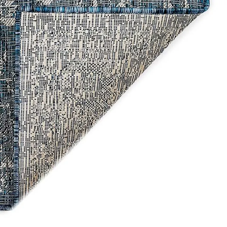 Outdoor Rugs-Kirklands Home Navy Botanical Hannah Indoor/Outdoor Rug, 6x9 Blue