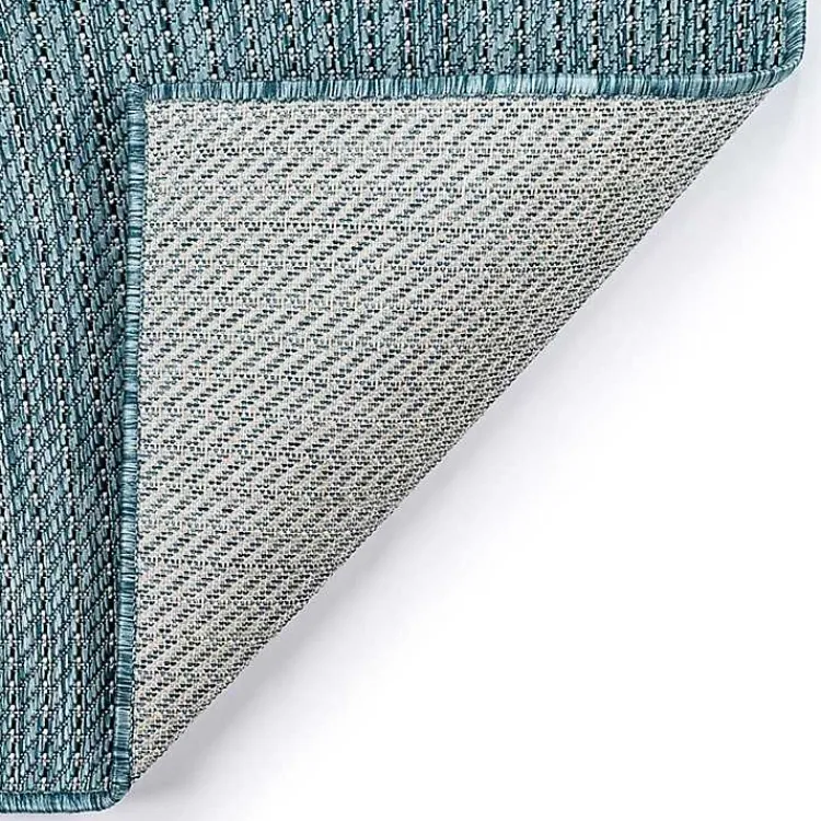 Outdoor Rugs-Kirklands Home Aqua Intertwine Indoor/Outdoorr Area Rug, 6x9 Blue