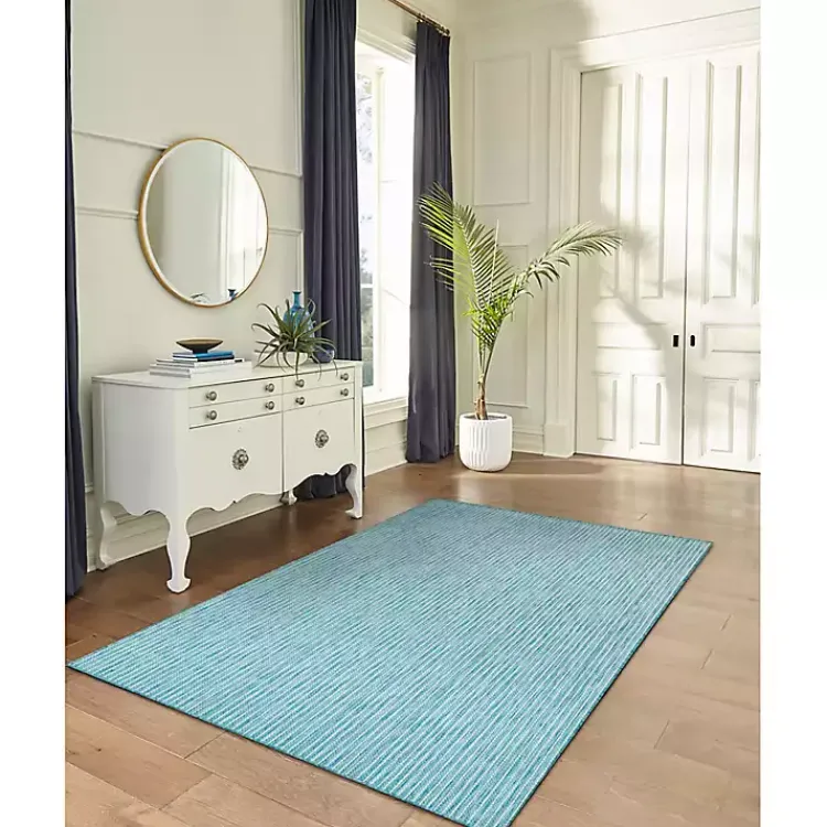 Outdoor Rugs-Kirklands Home Aqua Intertwine Indoor/Outdoor Area Rug, 7x9 Blue