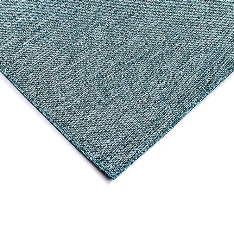 Outdoor Rugs-Kirklands Home Aqua Intertwine Indoor/Outdoor Runner Blue