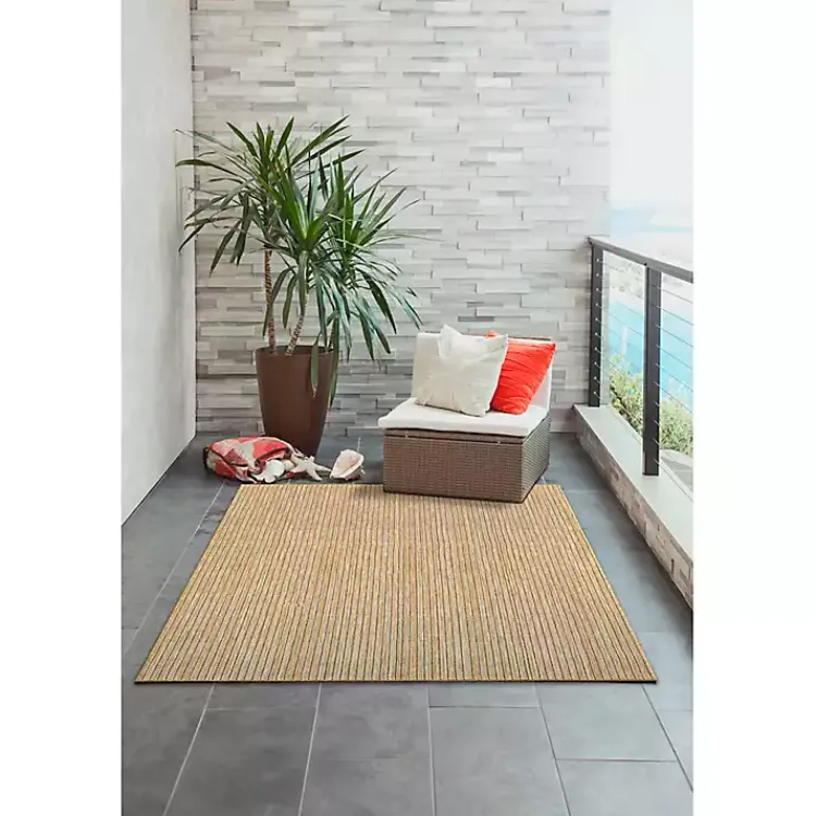 Outdoor Rugs-Kirklands Home Natural Intertwined Santal Outdoor Area Rug, 7x9 Tan