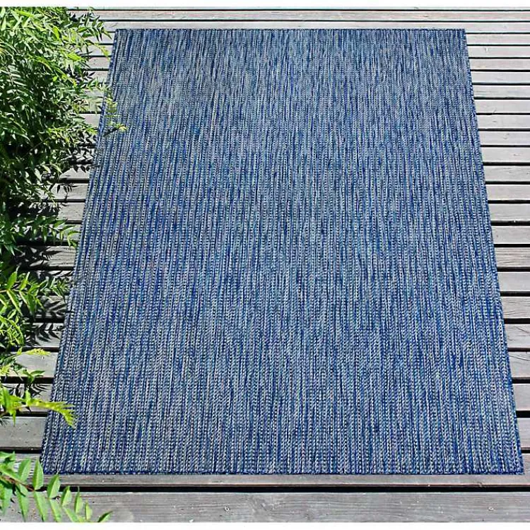 Outdoor Rugs-Kirklands Home Navy Intertwine Indoor/Outdoor Area Rug, 6x9 Blue