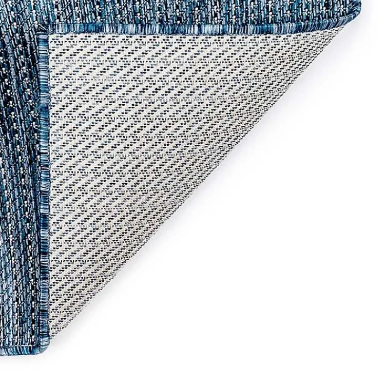 Outdoor Rugs-Kirklands Home Navy Intertwine Indoor/Outdoor Area Rug, 6x9 Blue