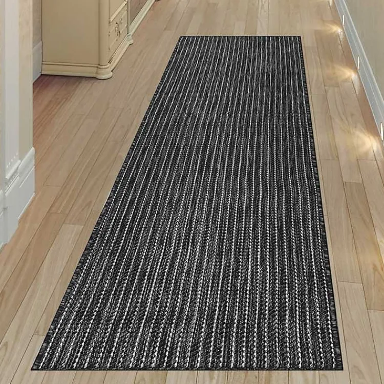 Outdoor Rugs-Kirklands Home Intertwine Indoor/Outdoor Runner Black