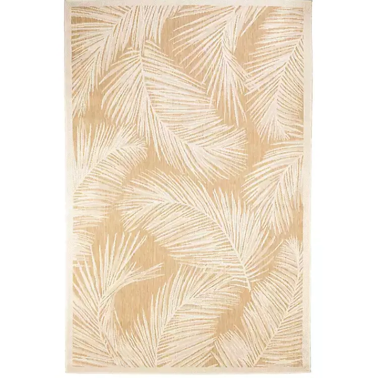Outdoor Rugs-Kirklands Home Sunlight Palm Leaves Outdoor Area Rug, 6x9
