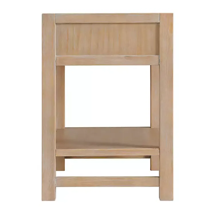Nightstands-Kirklands Home Natural Wood Grain Open Shelf Nightsd Tan