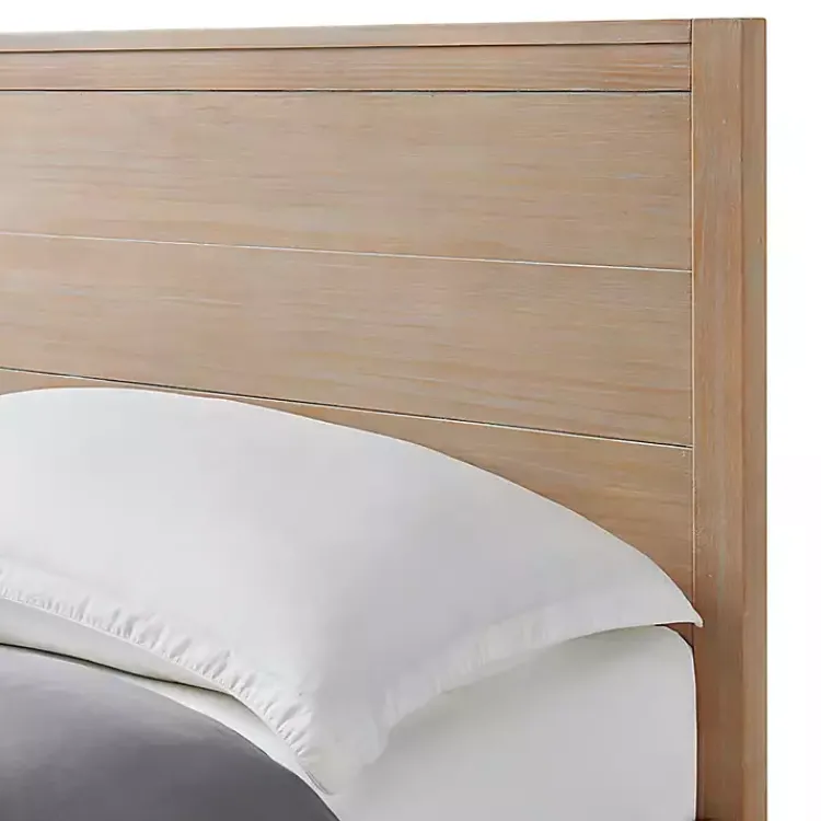 Beds & Headboards-Kirklands Home Natural Wood Grain Panel King Bed Tan
