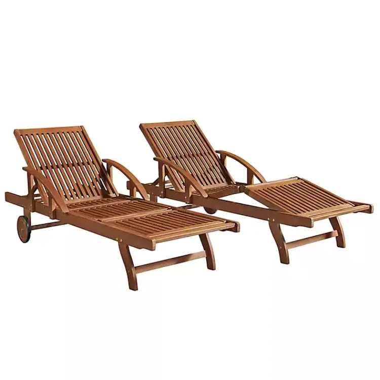Outdoor Seating-Kirklands Home Wood 2-pc. Outdoor Lounge Chair with Leg Rest Set Brown