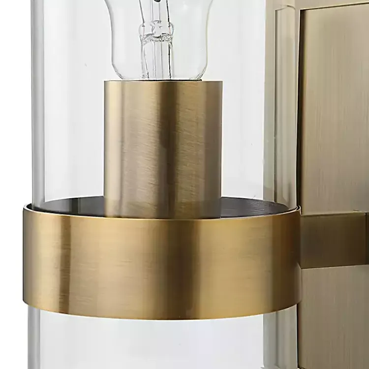 Flush Mount Lighting-Kirklands Home Gold Cylinder Glass Shade Wall Sconce