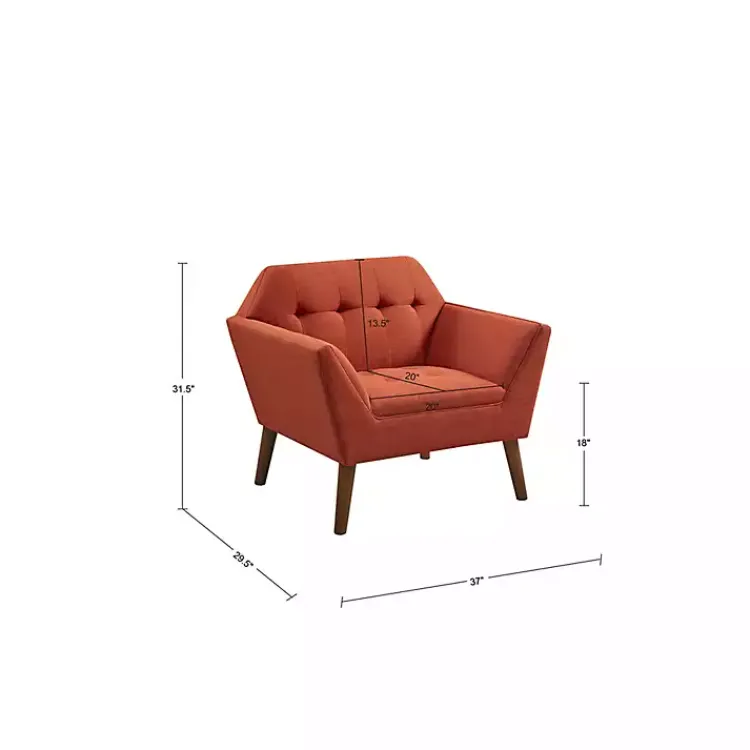 Accent Chairs-Kirklands Home Spice Button Tufted Accent Chair Red