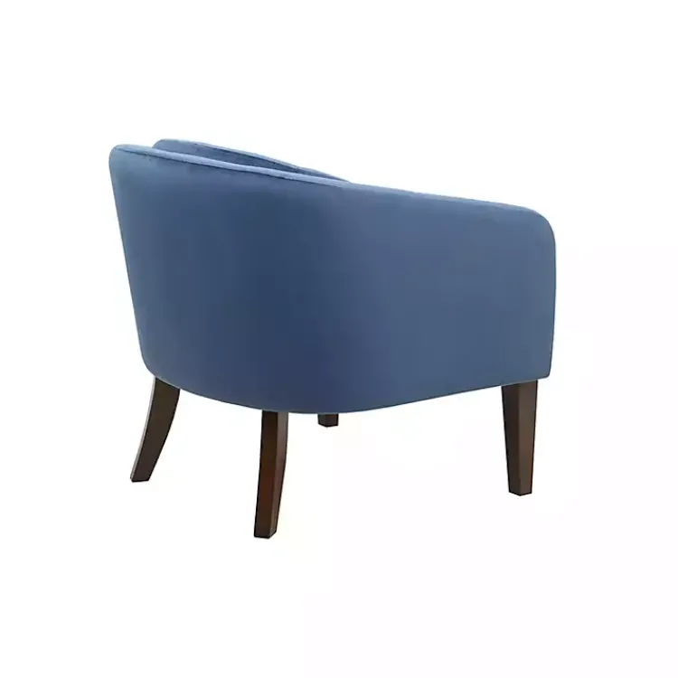 Accent Chairs-Kirklands Home Velvet Tufted Midcentury Modern Accent Chair Blue