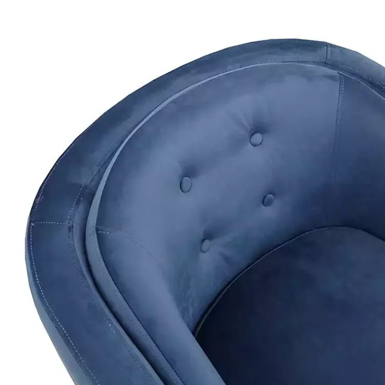 Accent Chairs-Kirklands Home Velvet Tufted Midcentury Modern Accent Chair Blue