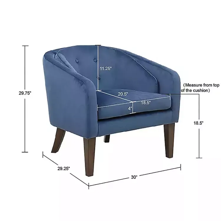 Accent Chairs-Kirklands Home Velvet Tufted Midcentury Modern Accent Chair Blue