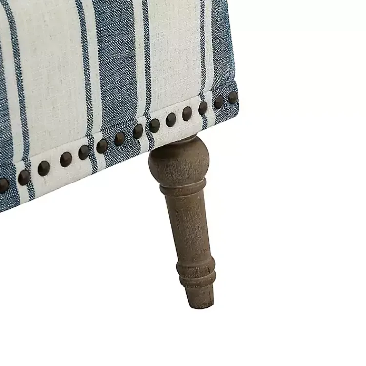 Accent Chairs-Kirklands Home Blue White Stripe Upholstered Accent Chair