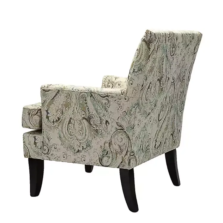 Accent Chairs-Kirklands Home Indigo and Yellow Floral Upholstered Accent Chair