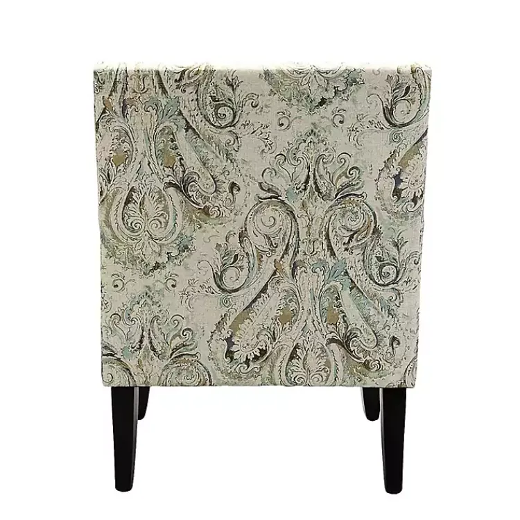 Accent Chairs-Kirklands Home Indigo and Yellow Floral Upholstered Accent Chair