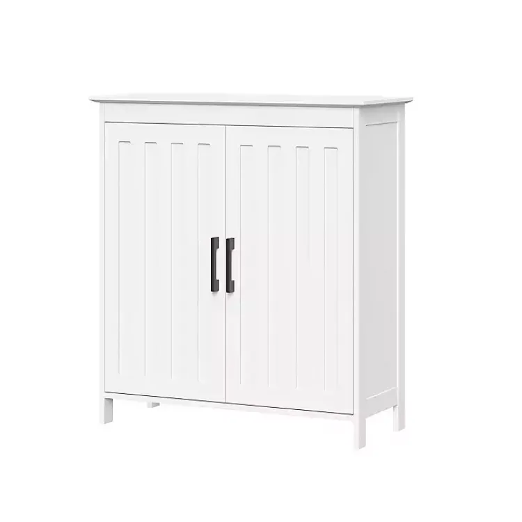 Bathroom Furniture-Kirklands Home Wood 2-Door Storage Cabinet White
