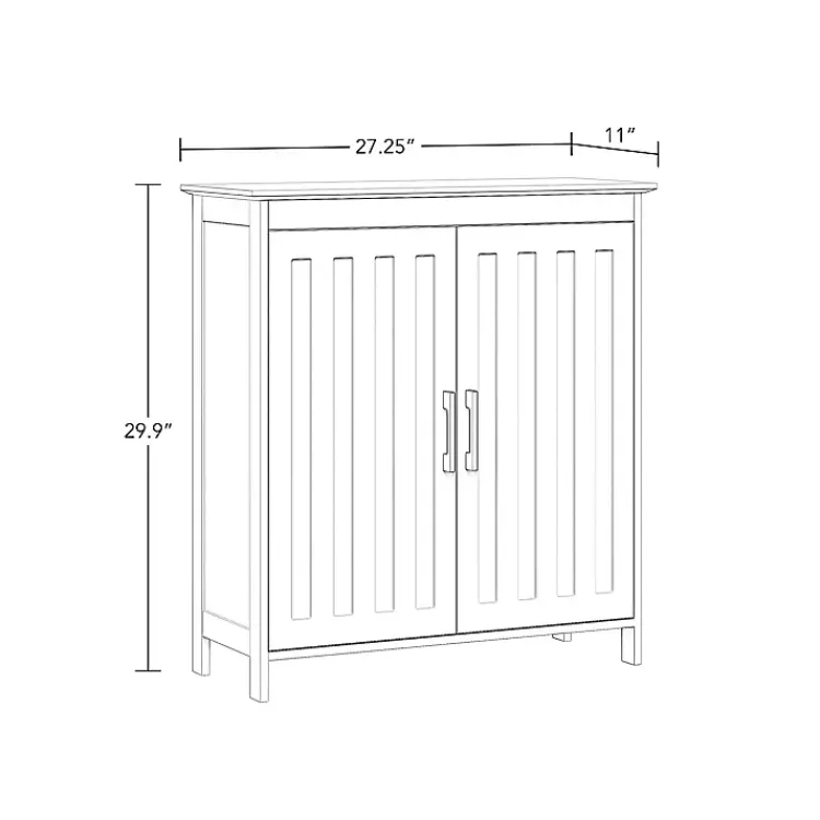 Bathroom Furniture-Kirklands Home Wood 2-Door Storage Cabinet White