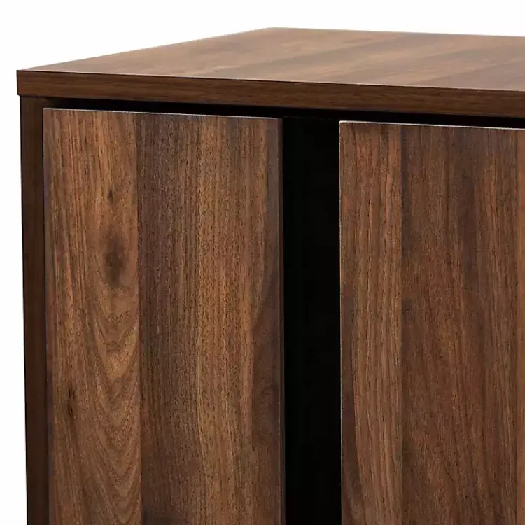 Entryway Furniture-Kirklands Home Walnut Asymmetrical Shoe Storage Cabinet Brown