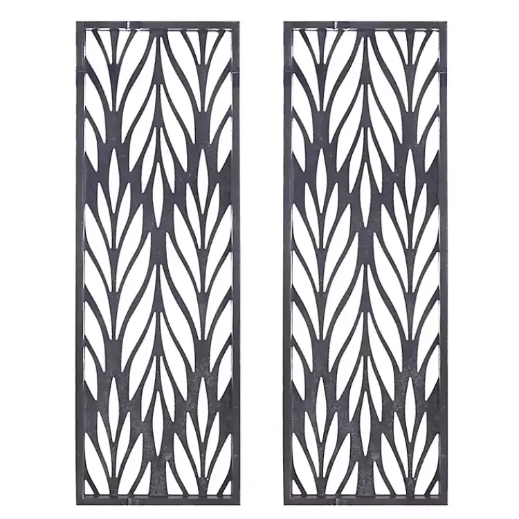 Wall Plaques-Kirklands Home Silver Madison Park Florian Wall Plaques, Set of 2 Gray