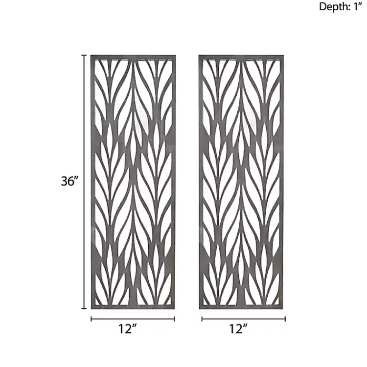 Wall Plaques-Kirklands Home Silver Madison Park Florian Wall Plaques, Set of 2 Gray