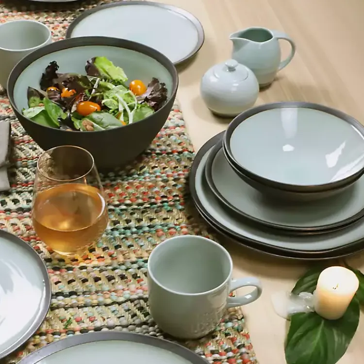 Serving & Entertaining-Kirklands Home Seafoam and Onyx Serving Bowl