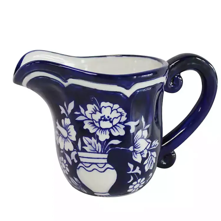 Serving & Entertaining-Kirklands Home Pip Vintage Blue Floral 2-pc. Sugar & Creamer Set