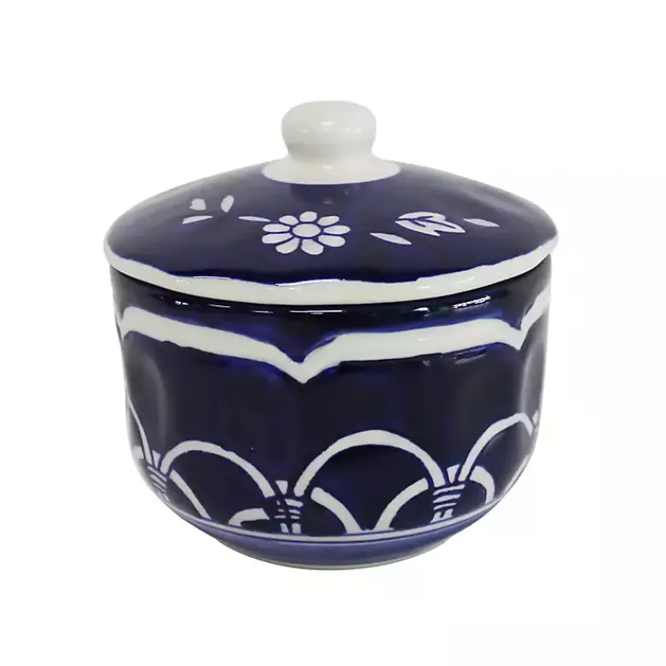 Serving & Entertaining-Kirklands Home Pip Vintage Blue Floral 2-pc. Sugar & Creamer Set