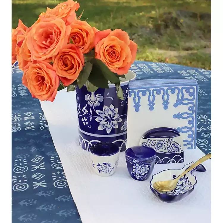 Kitchen Accessories-Kirklands Home Pip Vintage Blue Floral 3-pc. Shaker & Napkin Set