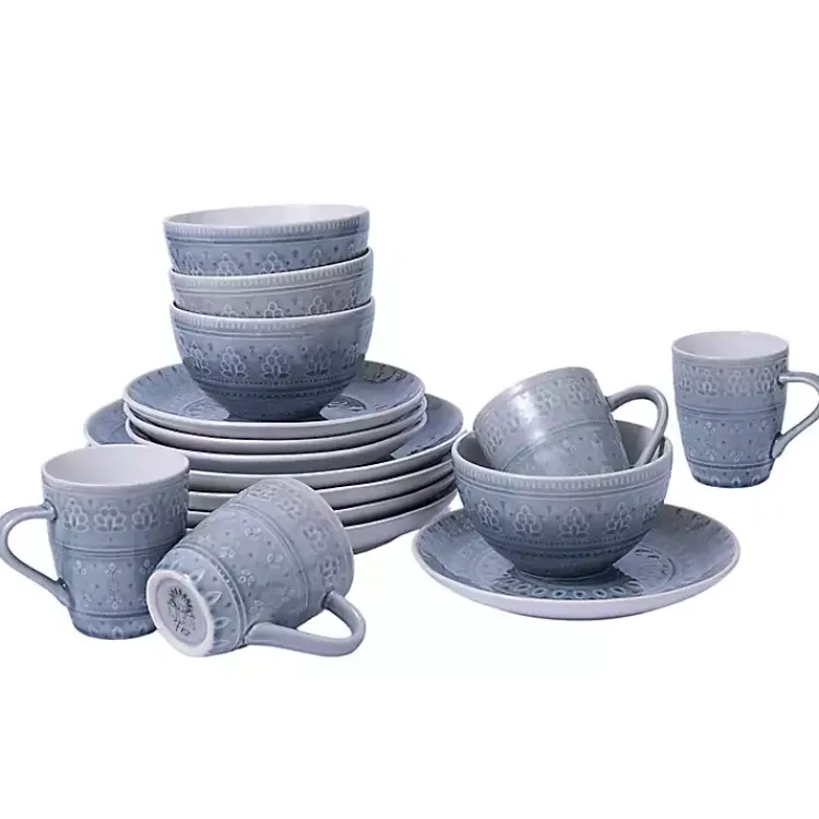 Dinnerware-Kirklands Home Tessa 16-pc. Dinnerware Set Gray