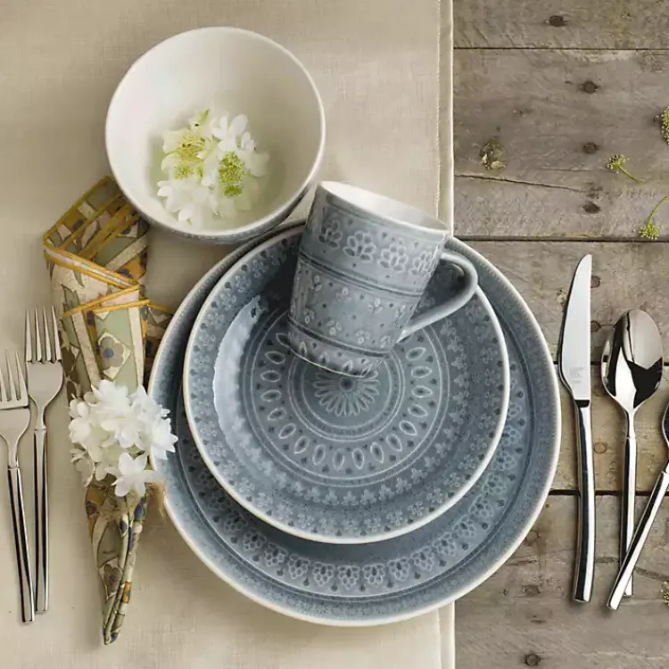 Dinnerware-Kirklands Home Tessa 16-pc. Dinnerware Set Gray