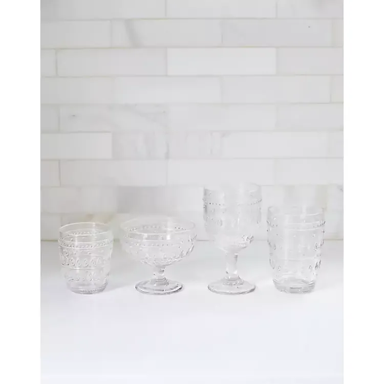 Glassware & Drinkware-Kirklands Home Textured Highball Glasses, Set of 4 Clear