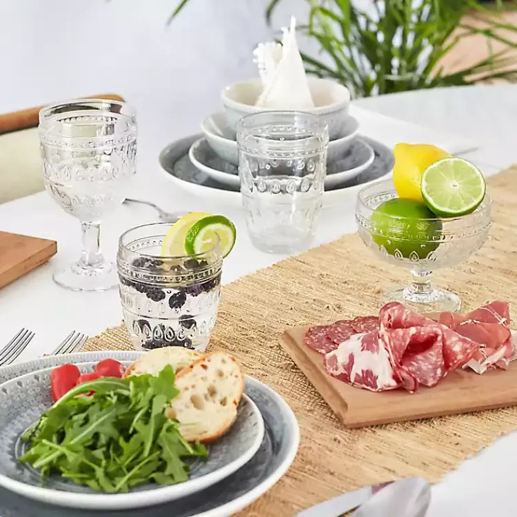 Glassware & Drinkware-Kirklands Home Textured Coupe Glasses, Set of 4 Clear