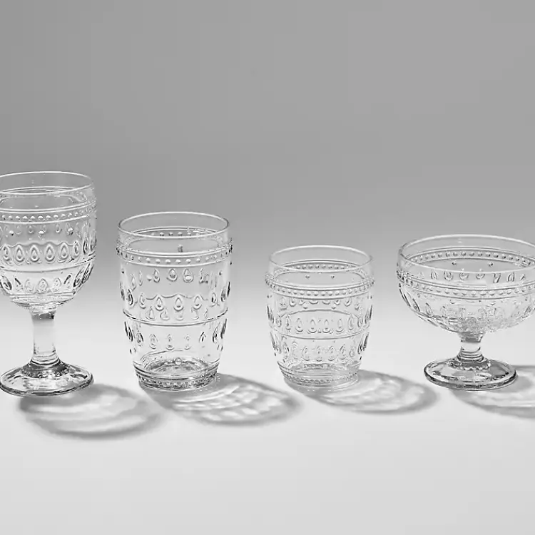 Glassware & Drinkware-Kirklands Home Textured Coupe Glasses, Set of 4 Clear