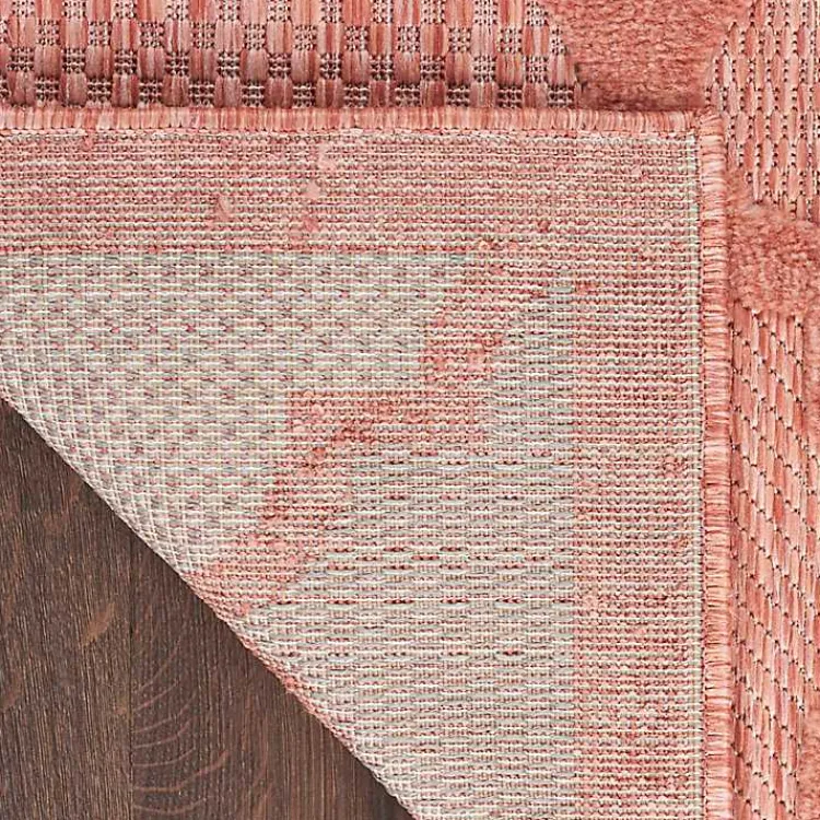 Outdoor Rugs-Kirklands Home Bright Coral Trellis Outdoor Area Rug, 4x6