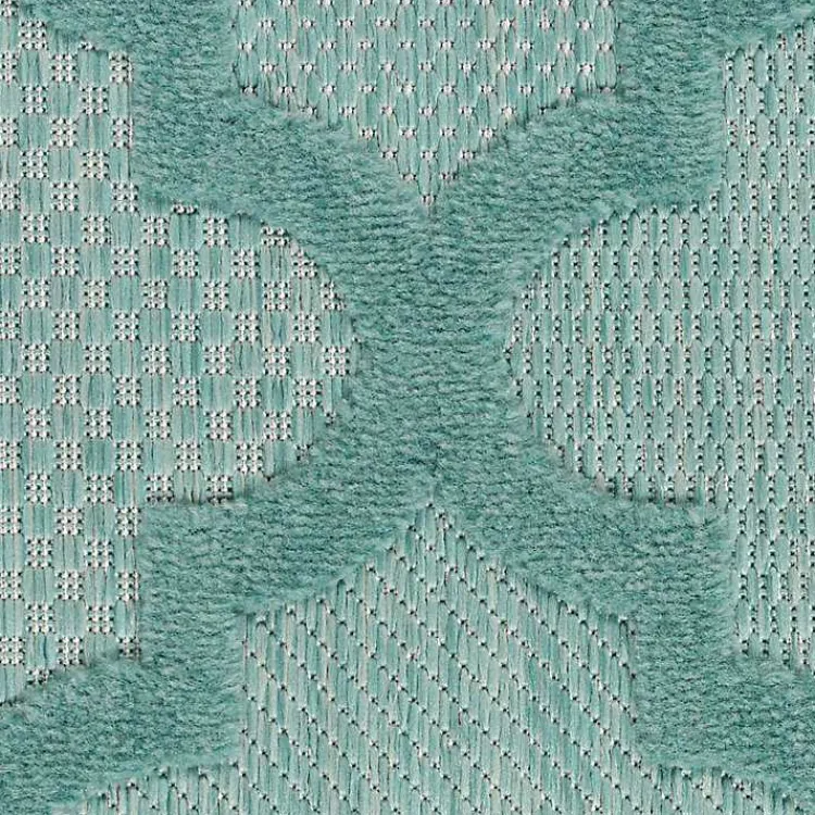 Outdoor Rugs-Kirklands Home Ocean Aqua Trellis Outdoor Area Rug, 4x6 Blue