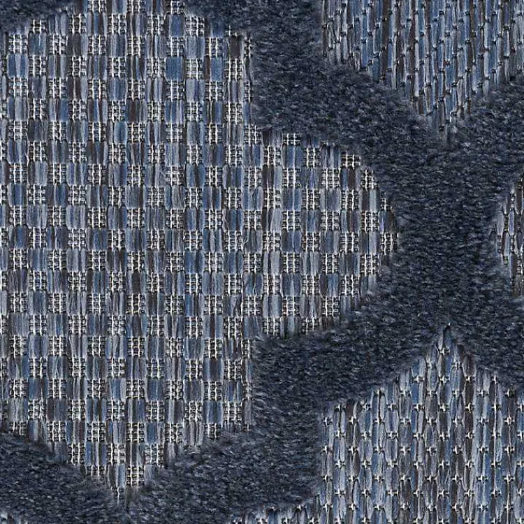 Outdoor Rugs-Kirklands Home Navy Trellis Indoor/Outdoor Area Rug, 5x7 Blue