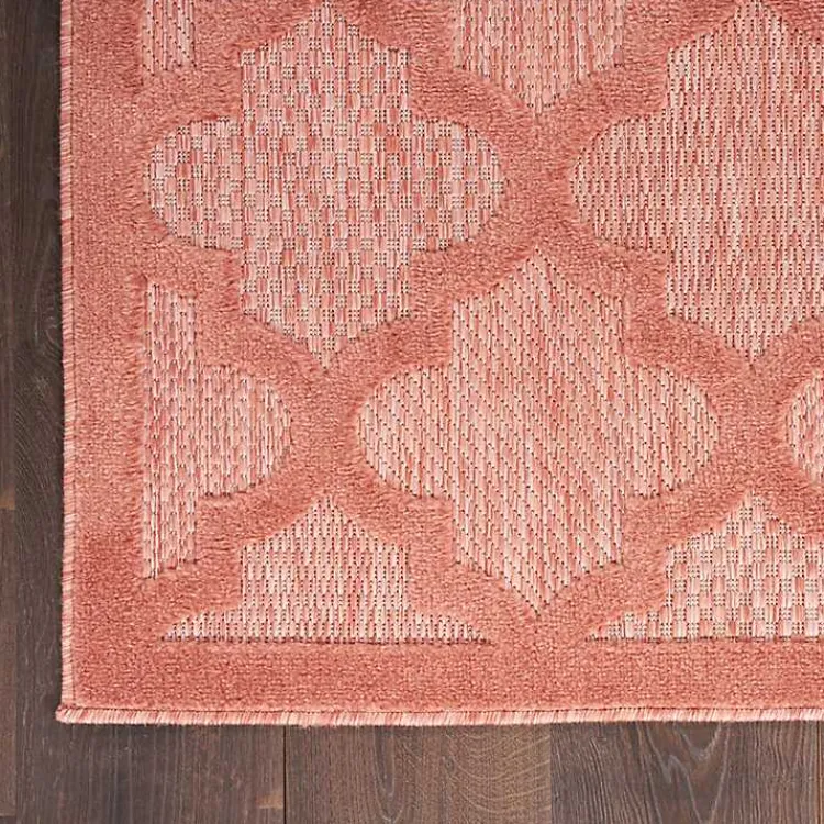 Outdoor Rugs-Kirklands Home Coral Trellis Indoor/Outdoor Area Rug, 6x9 Pink
