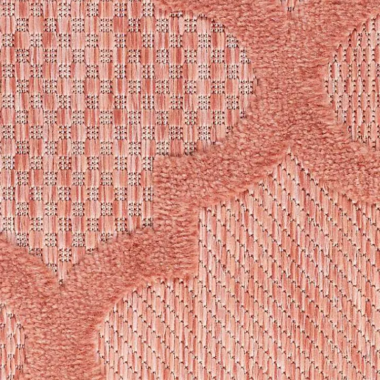 Outdoor Rugs-Kirklands Home Coral Trellis Indoor/Outdoor Area Rug, 6x9 Pink