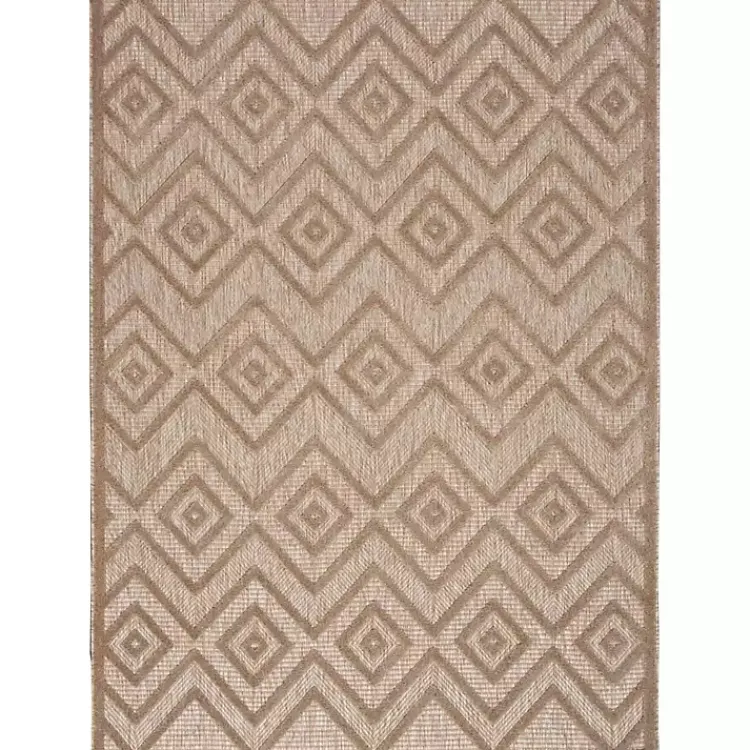 Outdoor Rugs-Kirklands Home Natural Beige Diamond Indoor/Outdoor Area Rug, 4x6 Tan