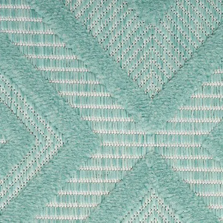 Outdoor Rugs-Kirklands Home Aqua Flatweave Diamond Outdoor Area Rug Blue