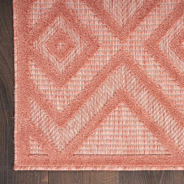 Outdoor Rugs-Kirklands Home Coral Diamond Indoor/Outdoor Area Rug, 5x7 Orange