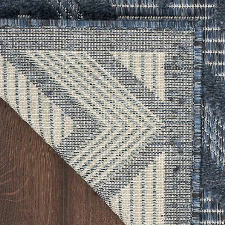 Outdoor Rugs-Kirklands Home Navy Diamond Indoor/Outdoor Area Rug, 6x9 Blue