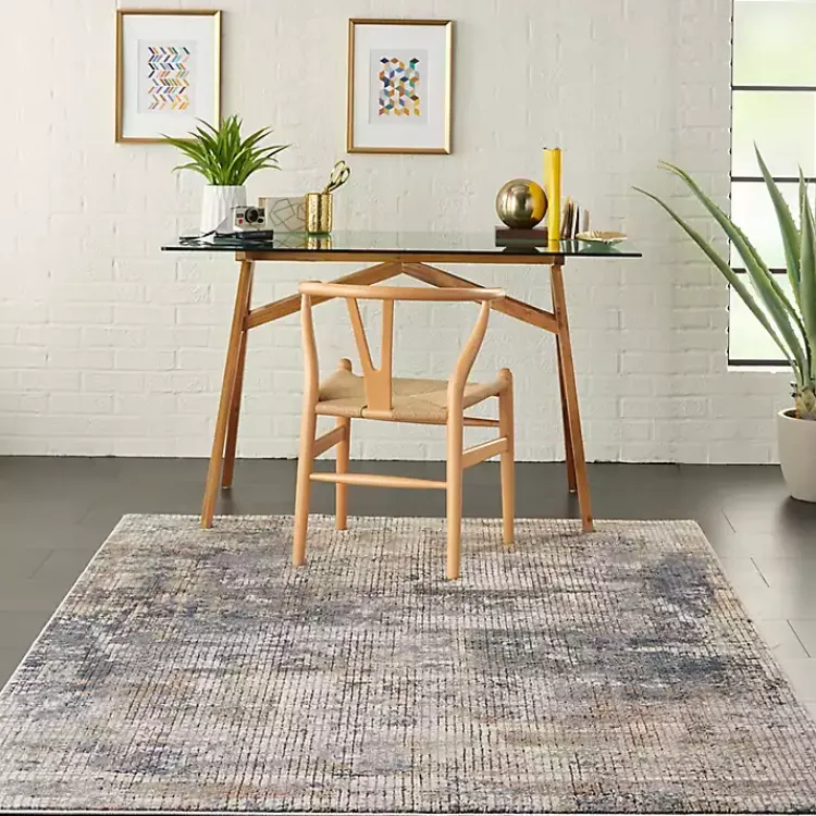 Area Rugs-Kirklands Home Blue and Beige Tally Textured Area Rug, 3x5