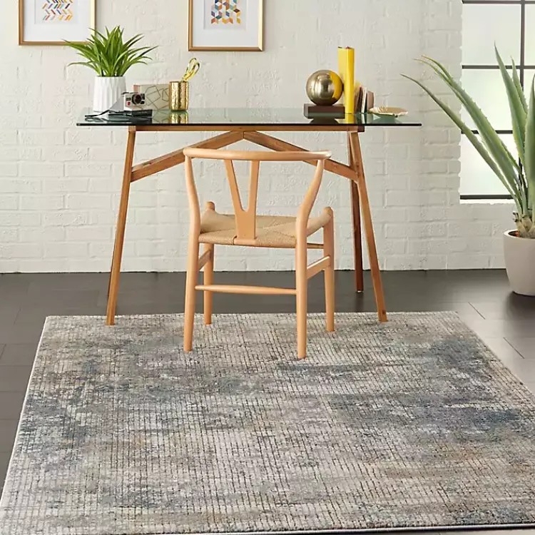 Area Rugs-Kirklands Home Blue and Beige Tally Textured Area Rug, 3x5