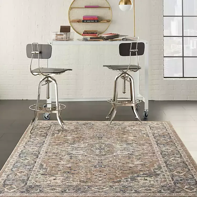 Area Rugs-Kirklands Home Multicolor Nadia Medallion Area Rug, 5x7 Gray